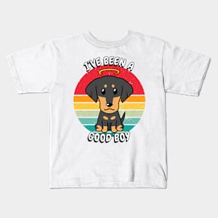 Cute dachshund dog is a good boy Kids T-Shirt
